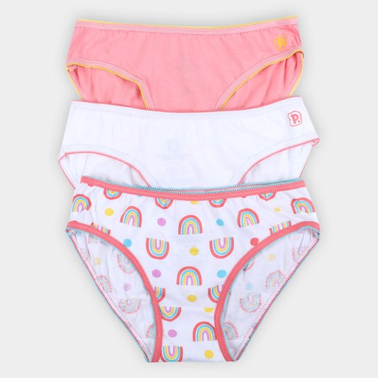 Kit Calcinha Infantil Pimpolho Feminino 3 Peças - Rosa Menor preço em Kit Calcinha Infantil Pimpolho Feminino 3 Peças - Rosa