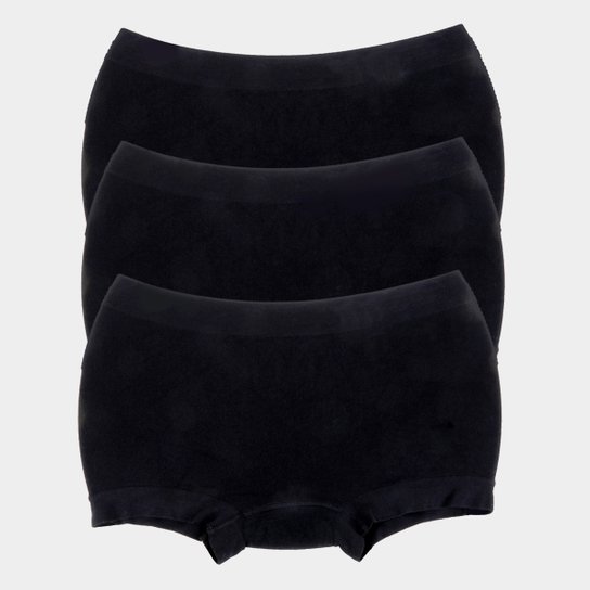 Kit Calcinha She Boy Short Microfibra Feminino 3 Peças - Preto é ruim? Kit Calcinha She Boy Short Microfibra Feminino 3 Peças - Preto é boa?