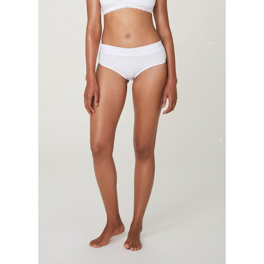 Kit Calcinha Tanga Hering Laço 3 Peças - Off White Menor preço em Kit Calcinha Tanga Hering Laço 3 Peças - Off White