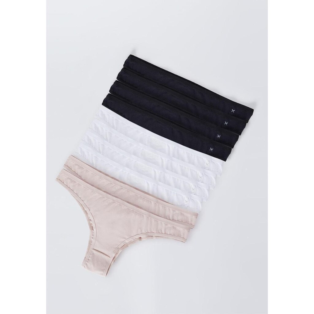 Kit Calcinhas Básicas Hering Tanga Em Algodão Com Elastano 10 Peças