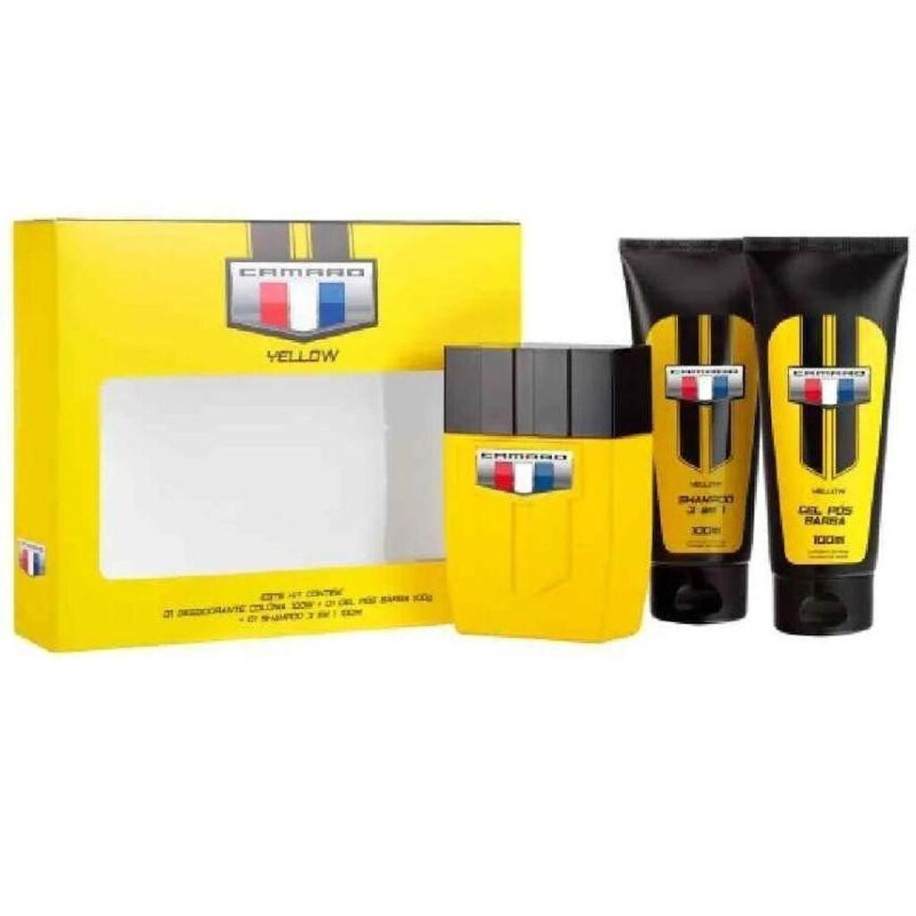 Kit Camaro Yellow (Perfume+Shampoo+Gel Pós