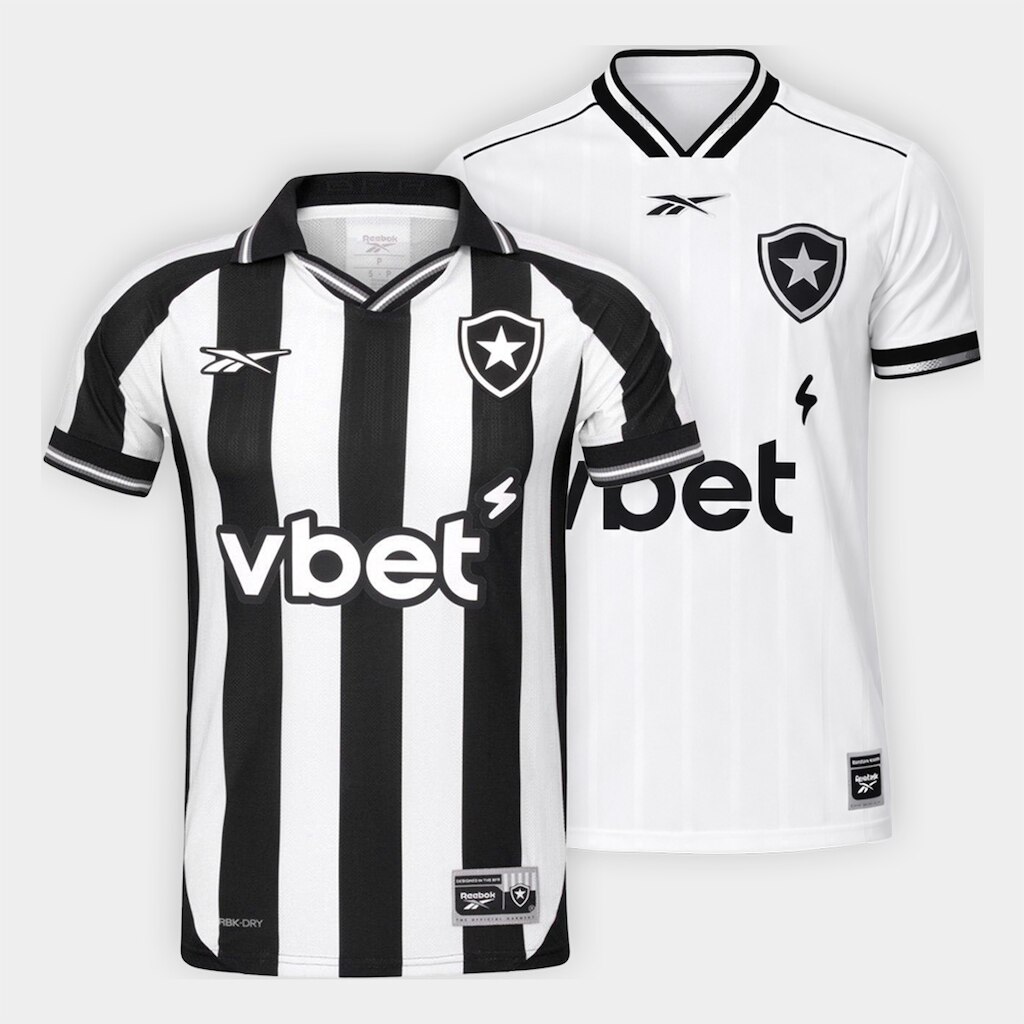 Kit Camisa Botafogo I e III 25/26 Torcedor Reebok Masculina