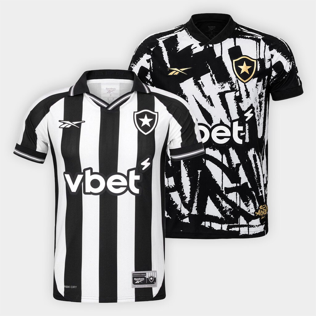 Kit Camisa Botafogo I e IV 25/26 s/n Torcedor Reebok Masculina