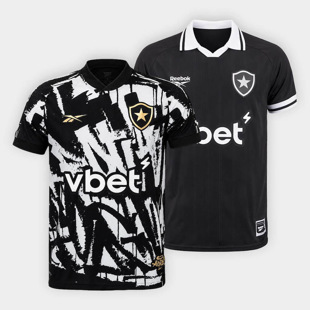 Kit Camisa Botafogo IV e II 25/26 s/n Torcedor Reebok Masculina