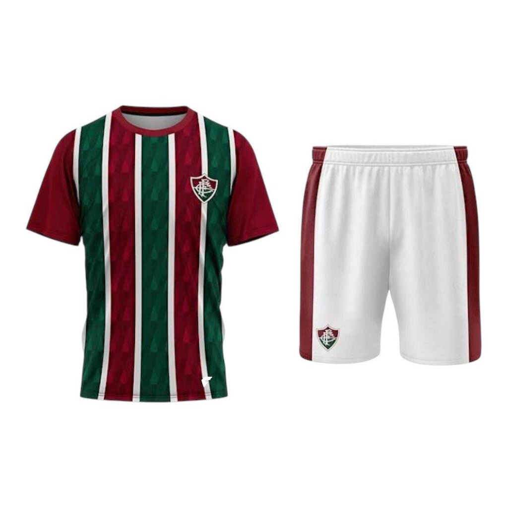 Kit Camisa e Calção Braziline Mini Craque Fluminense Infantil