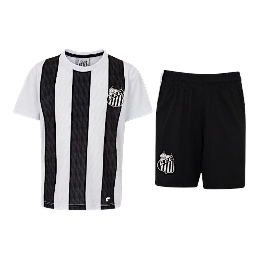 Kit Camisa e Calção Braziline Mini Craque Santos Infantil