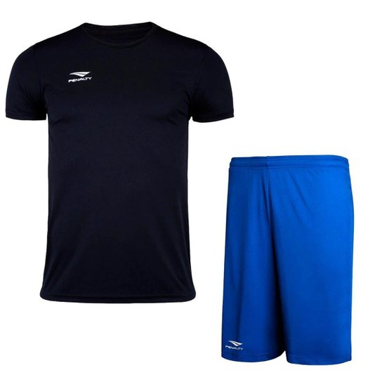 Kit Camisa e Calção Futebol Academia Treino Penalty Adulto - Royal+Preto - P - Preto+Azul Menor preço em Kit Camisa e Calção Futebol Academia Treino Penalty Adulto - Royal+Preto - P - Preto+Azul