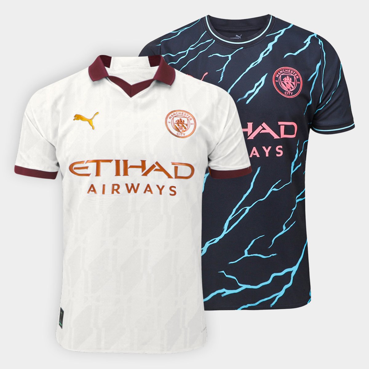 Kit Camisa Manchester City Away + Camisa Third 23/24 s/nº Masculina é boa?