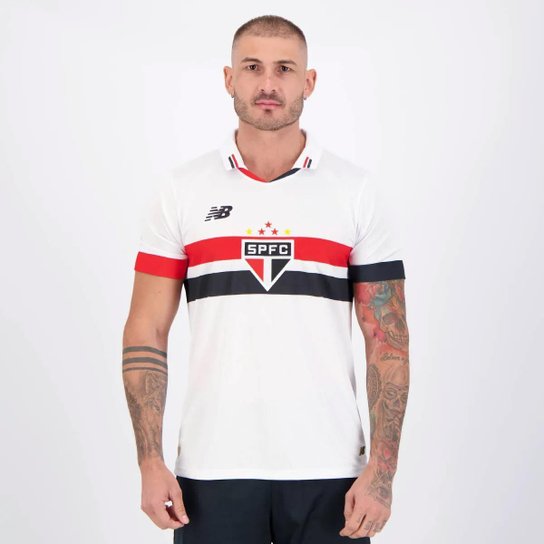 Kit Camisa New Balance São Paulo I 2024 + Camisa São Paulo Stencil Branca
