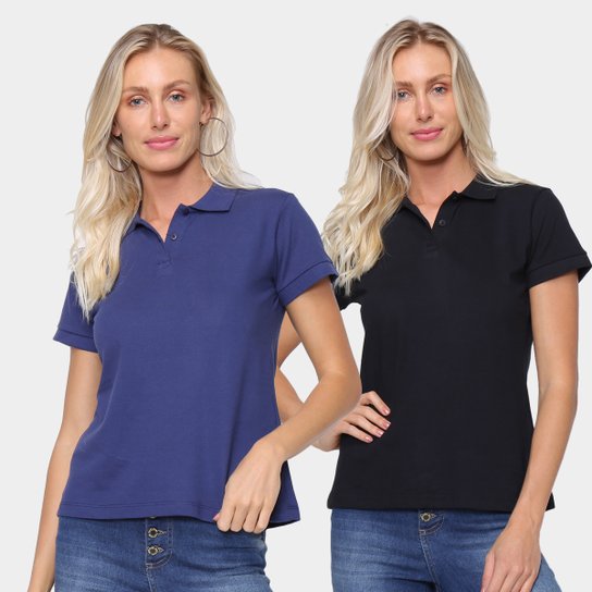 Kit Camisa Polo Burn Básica C/ 2 Peças Feminina - Marinho+Preto é ruim? Kit Camisa Polo Burn Básica C/ 2 Peças Feminina - Marinho+Preto é boa?