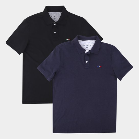 Kit Camisa Polo Industrie Básica Masculina 2 Peças - Preto+Marinho é ruim? Kit Camisa Polo Industrie Básica Masculina 2 Peças - Preto+Marinho é boa?