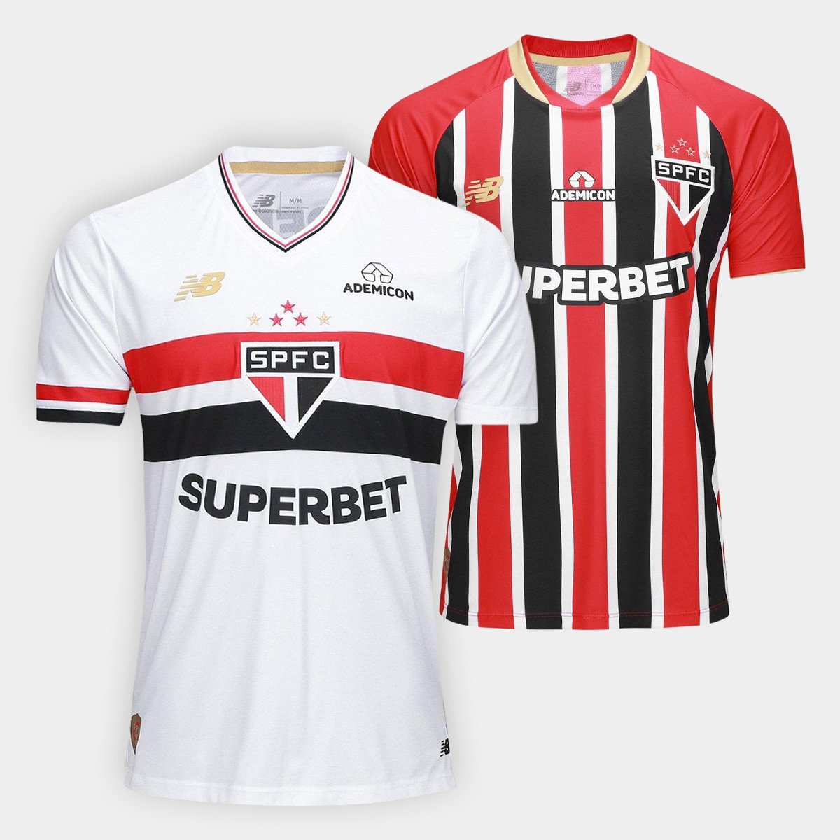 Kit Camisa São Paulo I 25/26 + Camisa São Paulo II 25/26 Torcedor New Balance Masculina