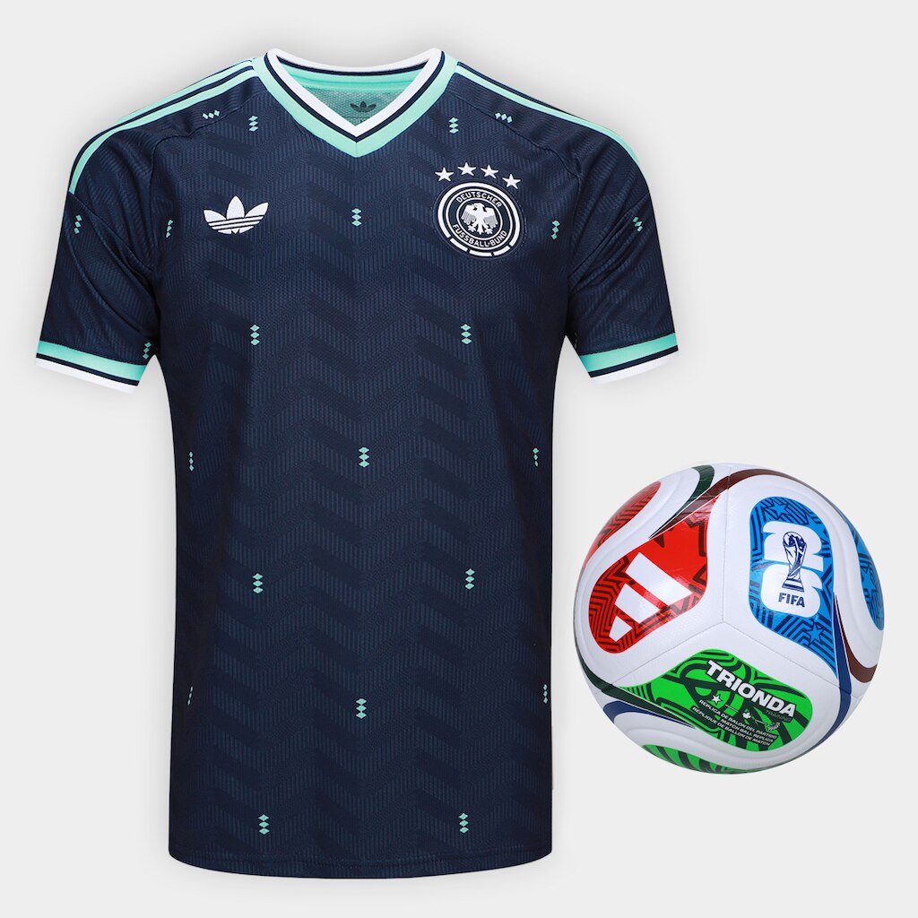 Kit Camisa Seleção Alemanha Away 2026 Originals + Bola Trionda Training Adidas