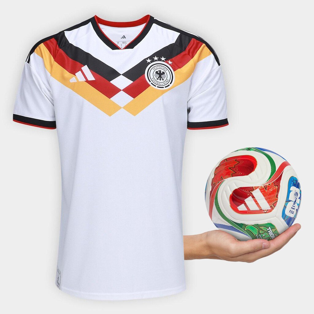 Kit Camisa Seleção Alemanha Home 2026 +Mini Bola Trionda Adidas