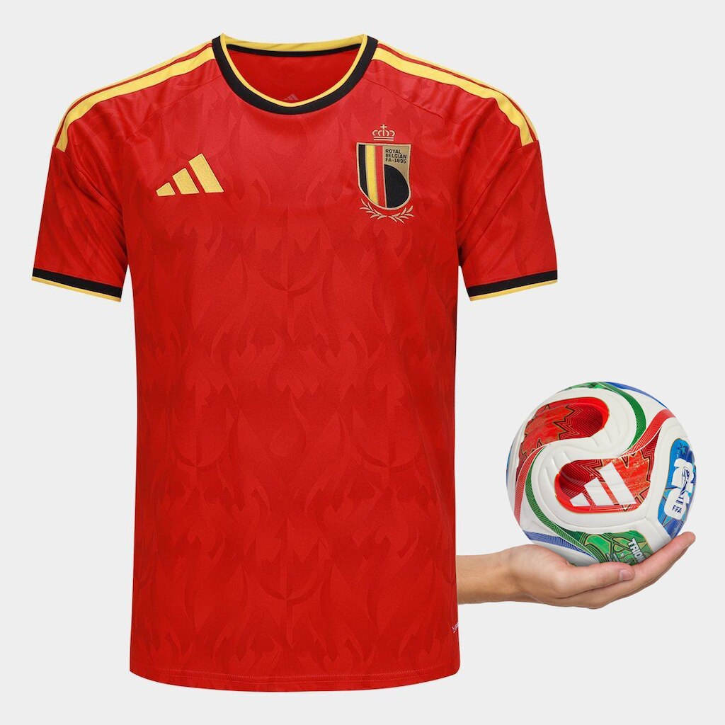 Kit Camisa Seleção Bélgica Home 2026 +Mini Bola Trionda Adidas