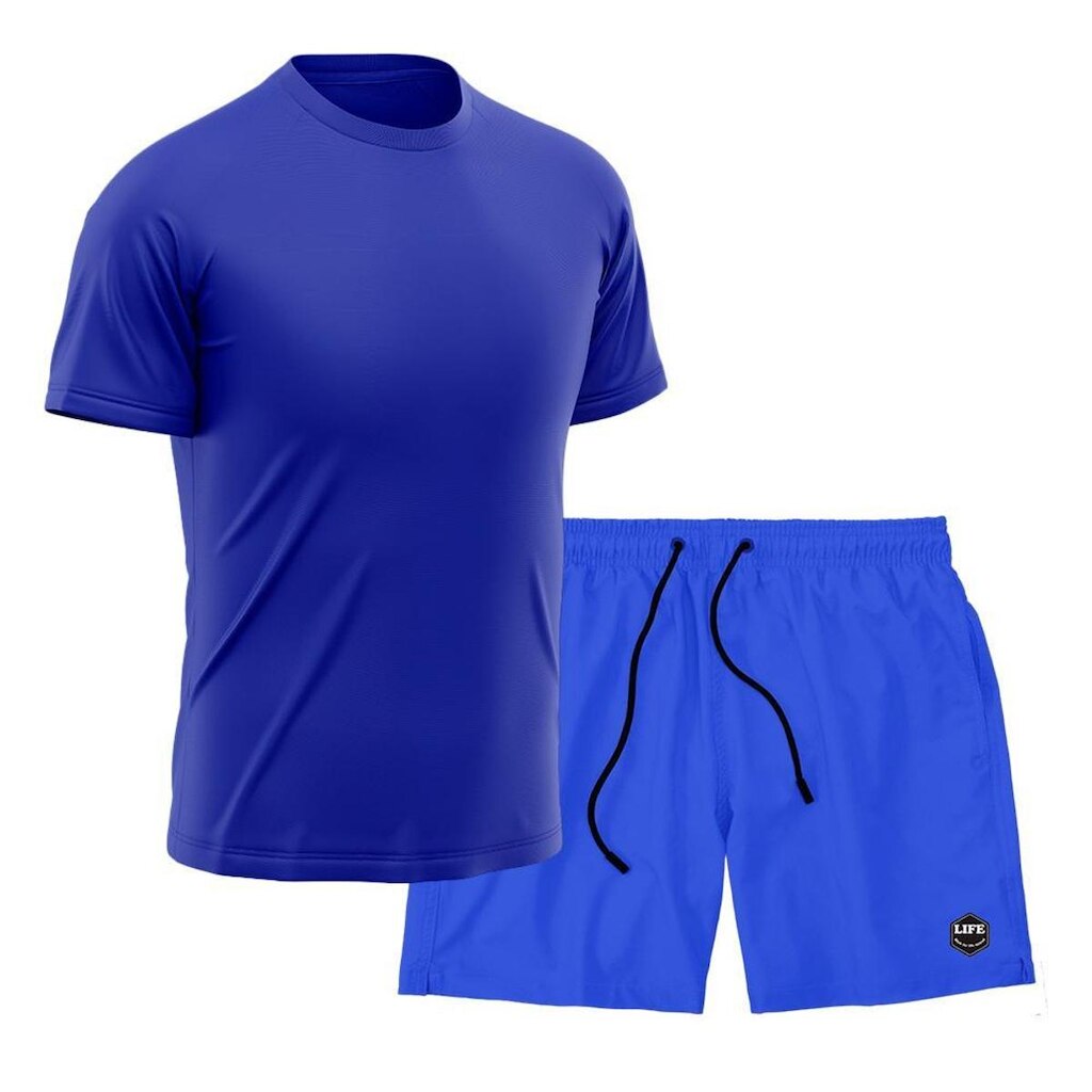 Kit Camiseta Academia + Bermuda Mauricinho- Azul