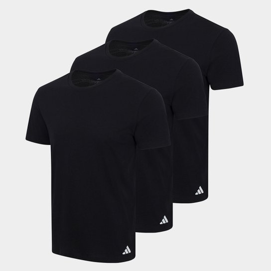 Kit Camiseta Adidas Básicas 3 Peças Masculino