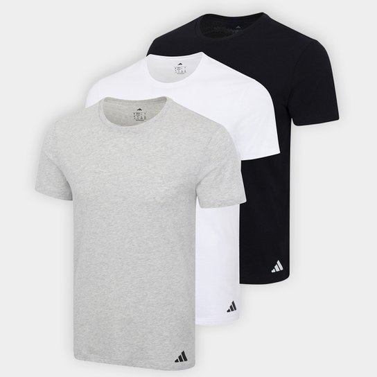 Kit Camiseta Adidas Básicas 3 Peças Masculino