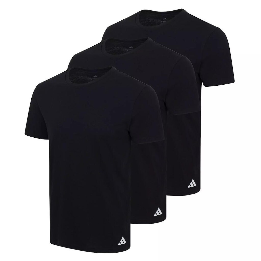 Kit Camiseta Adidas Masculina 3 Peças Básica Algodão Preta