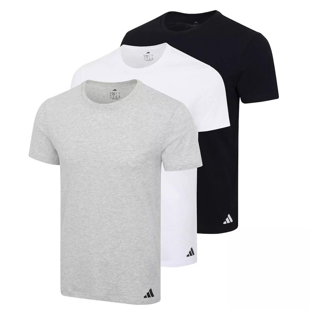 Kit Camiseta Adidas Masculina 3 Peças Básica Algodão