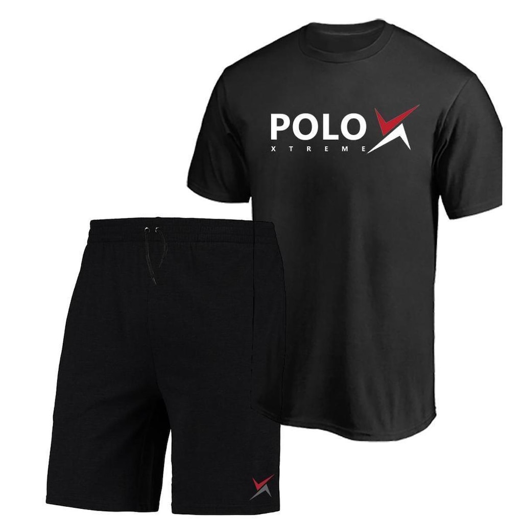 Kit Camiseta Algodão + Bermuda Masculina Moletom Dia a Dia