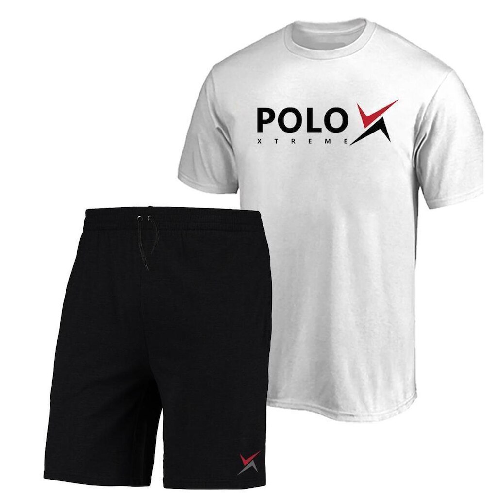 Kit Camiseta Algodão + Bermuda Masculina Moletom Dia a Dia