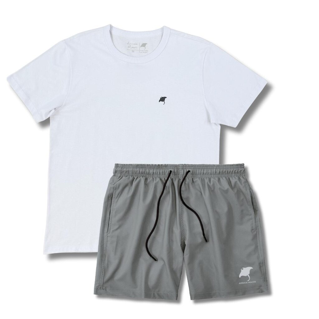 Kit Camiseta Arraia Maori e Short Mauricinho Tactel com Elastano Conjunto
