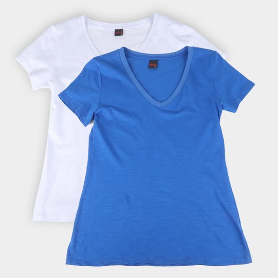 Kit Camiseta Básicos Gola V Lisa C/ 2 Peças Feminina - Branco é ruim? Kit Camiseta Básicos Gola V Lisa C/ 2 Peças Feminina - Branco é boa?