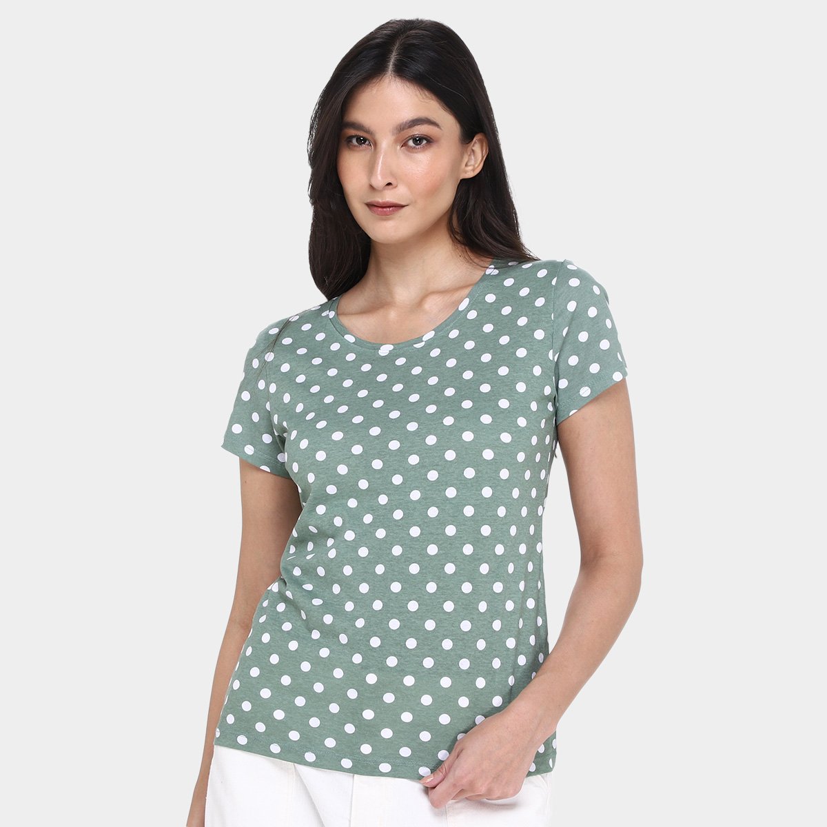 Kit Camiseta Básicos Poá c/ 2 Peças Feminina Menor preço em Kit Camiseta Básicos Poá c/ 2 Peças Feminina