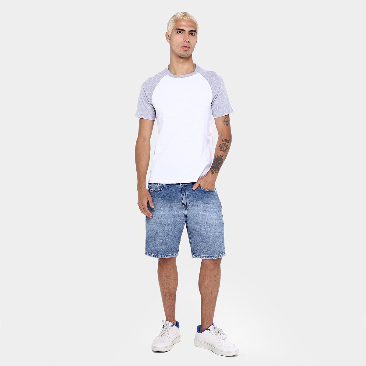 Kit Camiseta Básicos Raglan  2 Peças Masculina - 4