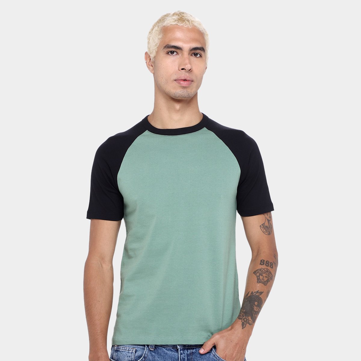Kit Camiseta Básicos Raglan  2 Peças Masculina - 1