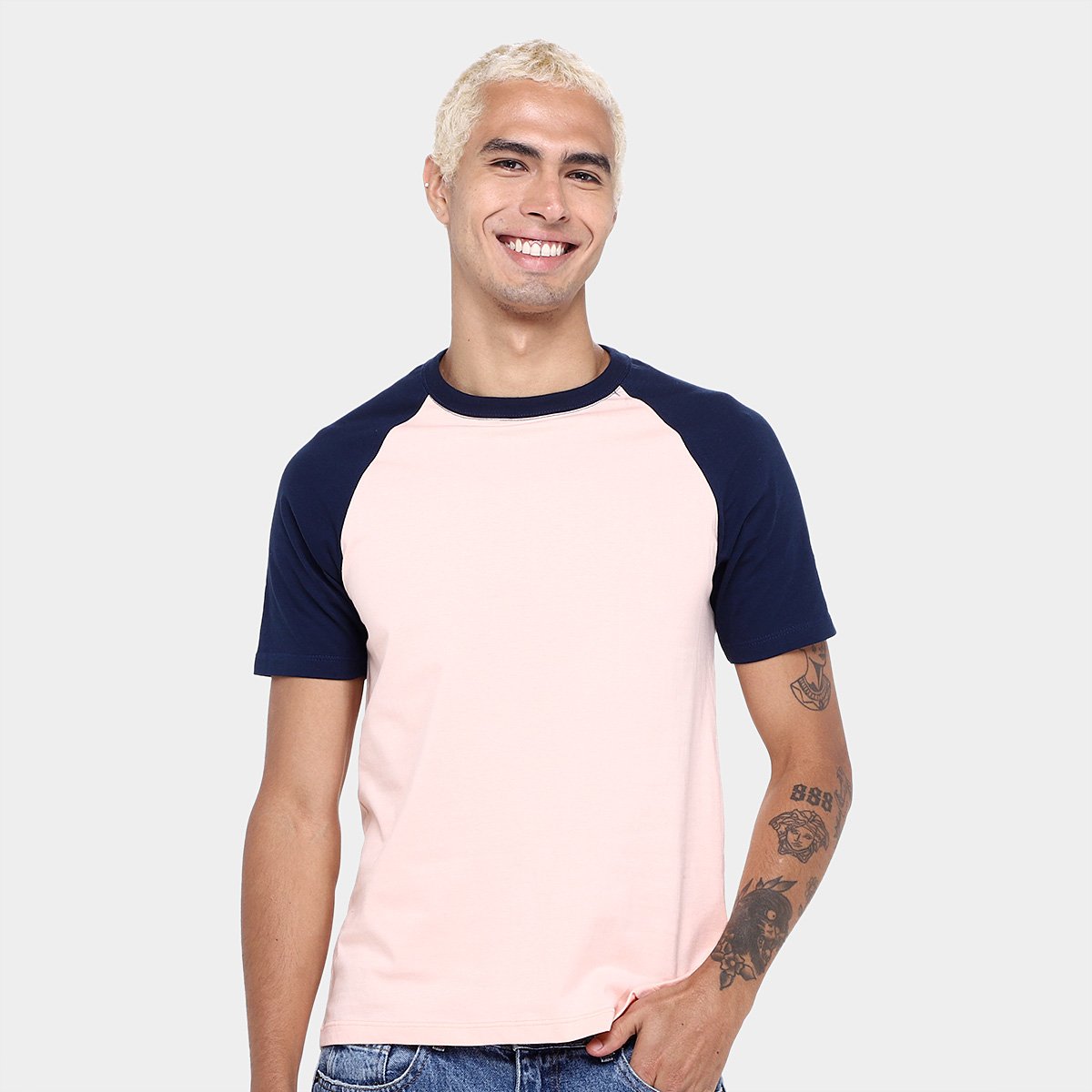 Kit Camiseta Básicos Raglan  2 Peças Masculina - 1