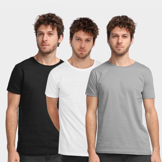 Kit Camiseta Burn Básica C/ 3 Peças Masculina - Chumbo é ruim? Kit Camiseta Burn Básica C/ 3 Peças Masculina - Chumbo é boa?
