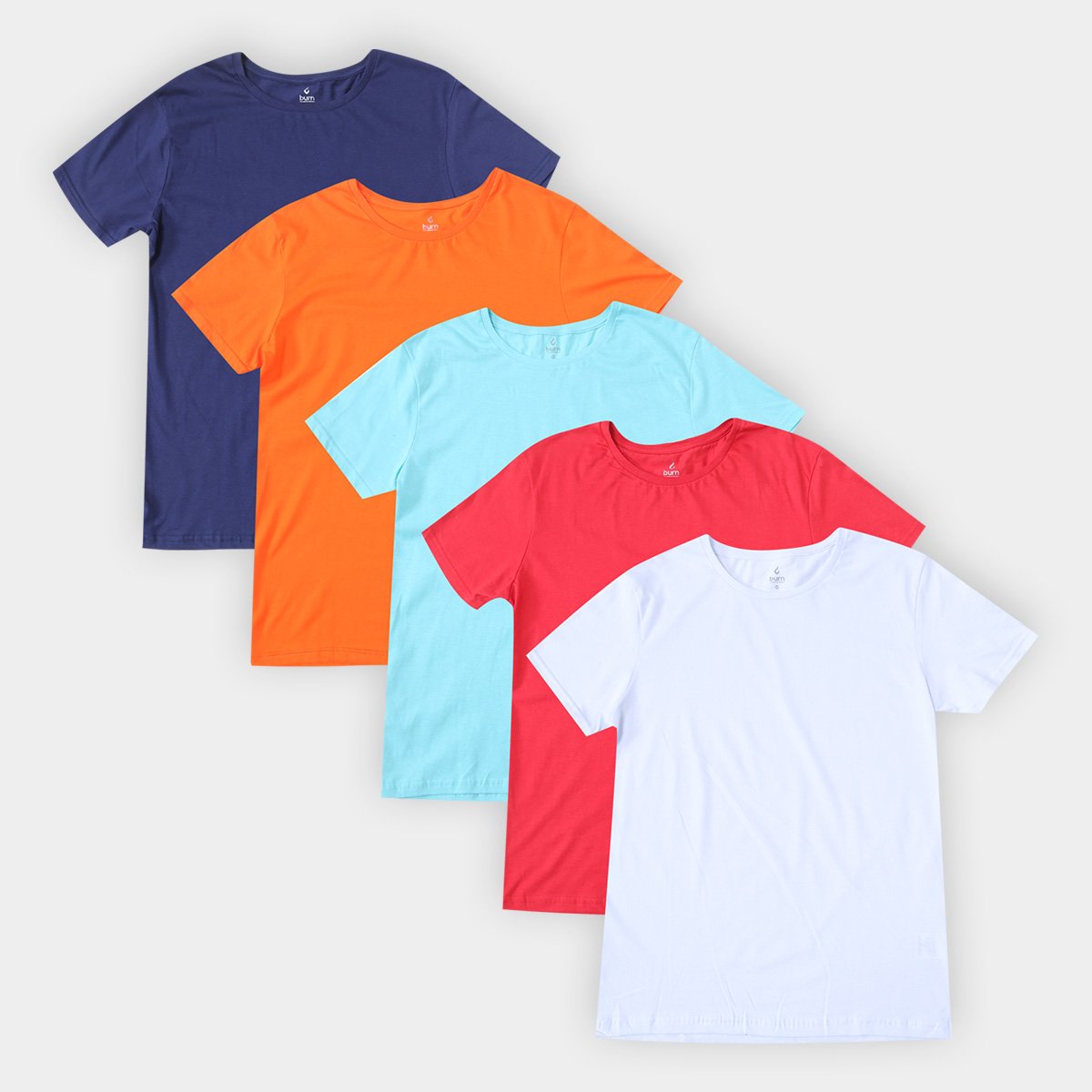 Kit Camiseta Burn Básica C/ 5 Peças Masculina
