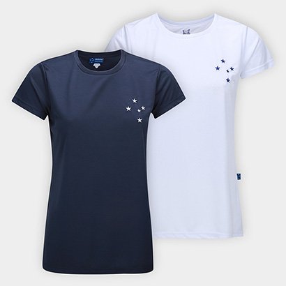 Kit Camiseta Cruzeiro Esportiva C/2 Feminina - Feminino