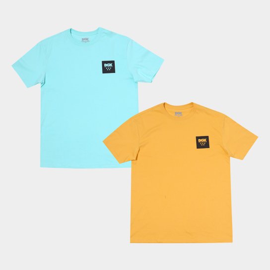 Kit Camiseta DGK C/ 2 Peças Masculina - Colorido Menor preço em Kit Camiseta DGK C/ 2 Peças Masculina - Colorido