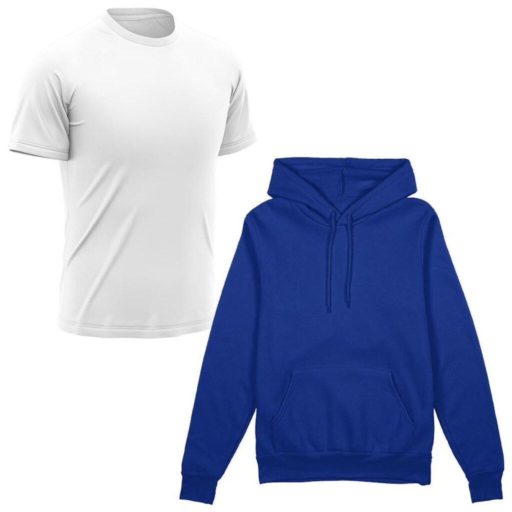 Kit Camiseta Dry Academia Treino + Moletom Com Capuz Masculino