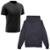 Kit Camiseta Dry Academia Treino + Moletom Com Capuz Masculino - Preto+Chumbo