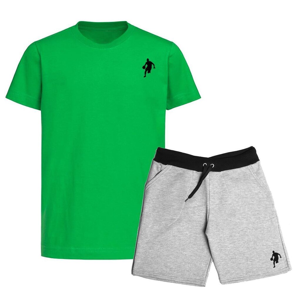 Kit Camiseta e Bermuda Moletom Dibre Plus Size Conjunto Masculino