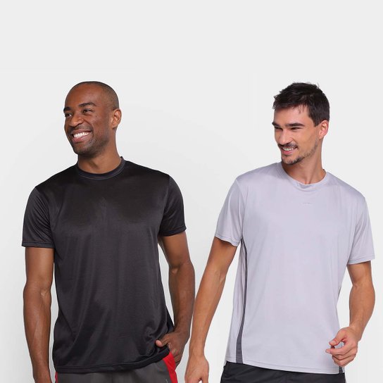 Kit Camiseta Gonew Dry Touch Duo Masculina c/ 2 peças - Preto+Cinza Menor preço em Kit Camiseta Gonew Dry Touch Duo Masculina c/ 2 peças - Preto+Cinza