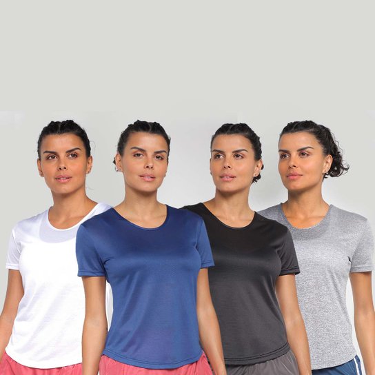 Kit Camiseta Gonew Dry Touch Fast Feminina c/ 4 peças - Marinho+Branco Menor preço em Kit Camiseta Gonew Dry Touch Fast Feminina c/ 4 peças - Marinho+Branco
