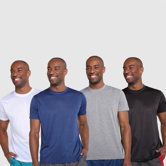 Kit Camiseta Gonew Dry Touch Fast Masculina c/4 Peças - Preto+Branco Menor preço em Kit Camiseta Gonew Dry Touch Fast Masculina c/4 Peças - Preto+Branco