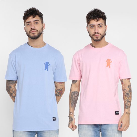 Kit Camiseta Grizzly Mini Og Bear C/ 2 Peças Masculina - Rosa é ruim? Kit Camiseta Grizzly Mini Og Bear C/ 2 Peças Masculina - Rosa é boa?