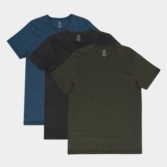 Kit Camiseta Hering C/ 3 Peças Masculina