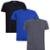 Kit Camiseta Industrie Básica Bordada França Tommi  Algodão Premium Masculina 3 peças Cores - Chumbo+Azul