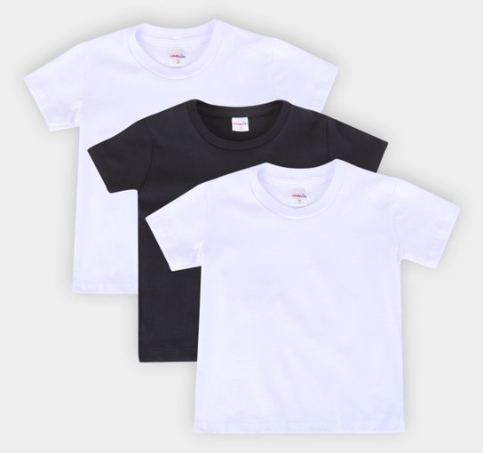 Kit Camiseta Manga Curta Juvenil All Free Básica 3 Peças - Preto+Branco é ruim? Kit Camiseta Manga Curta Juvenil All Free Básica 3 Peças - Preto+Branco é boa?