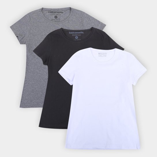 Kit Camisetas Basicamente Baby Look Lisas Com 3 Peças - Branco+Cinza é ruim? Kit Camisetas Basicamente Baby Look Lisas Com 3 Peças - Branco+Cinza é boa?