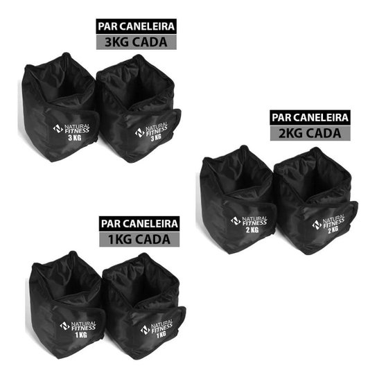 Kit Caneleira Tornozeleira de Peso Perna 1kg 2kg 3kg Par Para Treino Academia - Preto Menor preço em Kit Caneleira Tornozeleira de Peso Perna 1kg 2kg 3kg Par Para Treino Academia - Preto