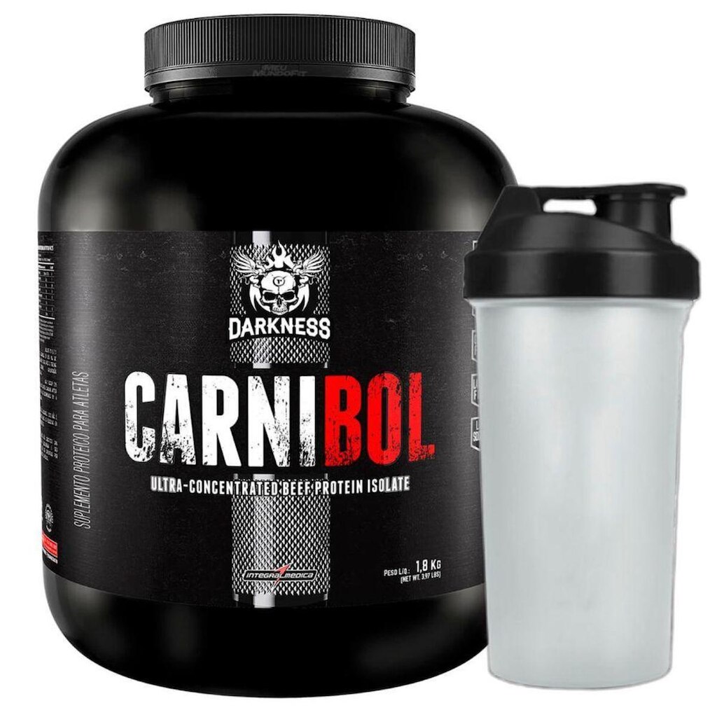Kit Carnibol Isolado Caramelo 1.8Kg Coqueteleira - Darkness