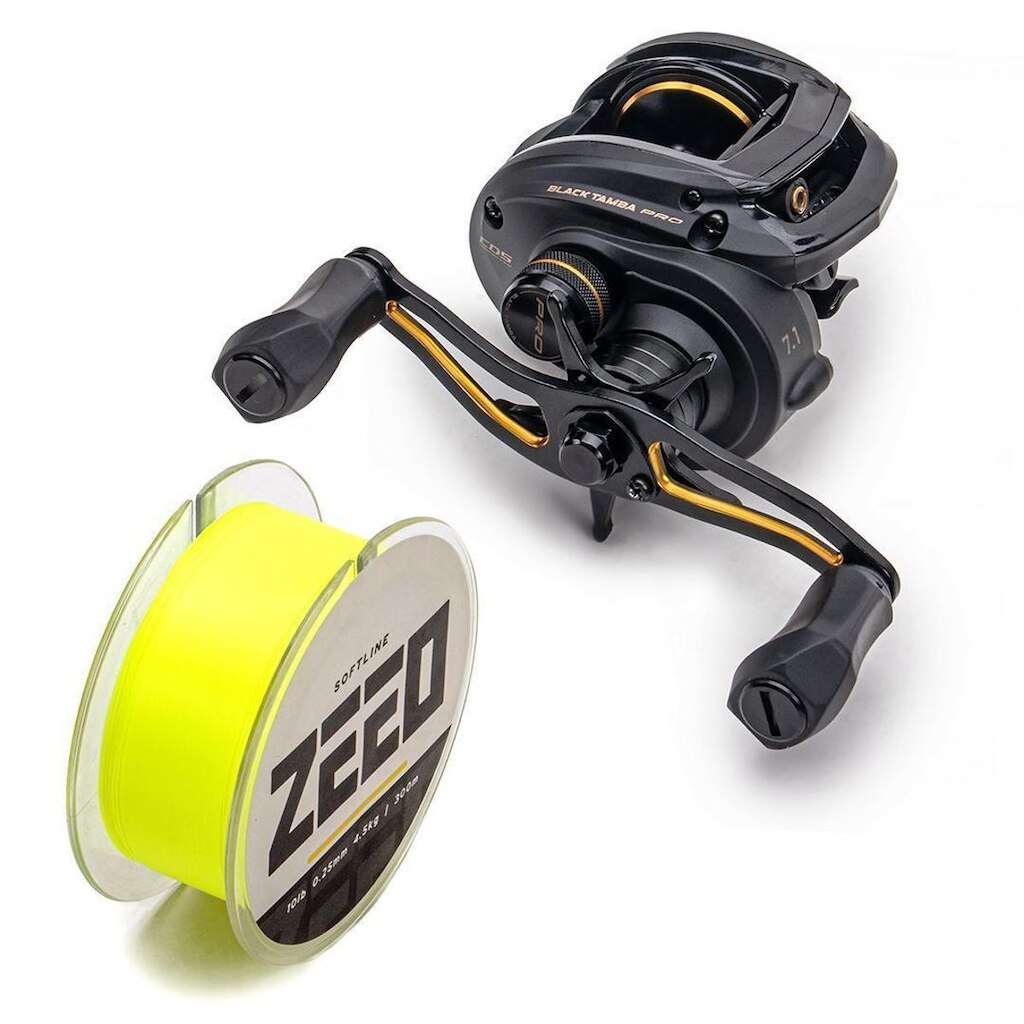 Kit Carretilha Black Tamba Pro Esquerda + Linha Zeeo